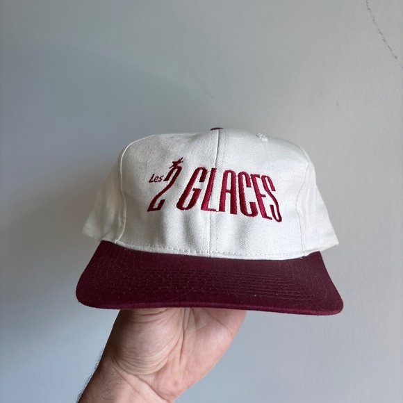 vintage Les 2 GLACES embroided 2 tone trucker hat snapback - Picture 1 of 7